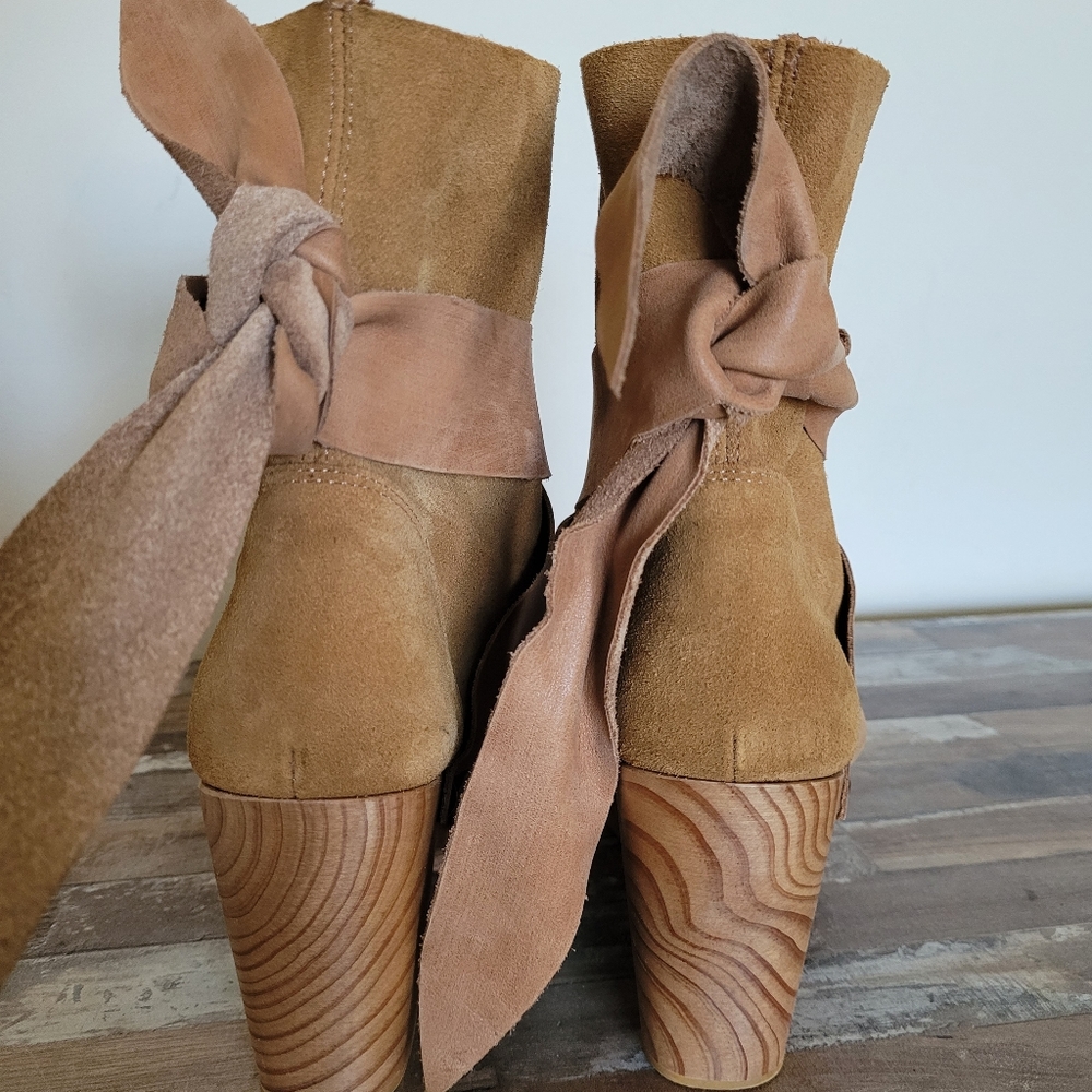 Free people Block Heels Peep Toe Ankle Clog Bootie - Picture 6 of 11